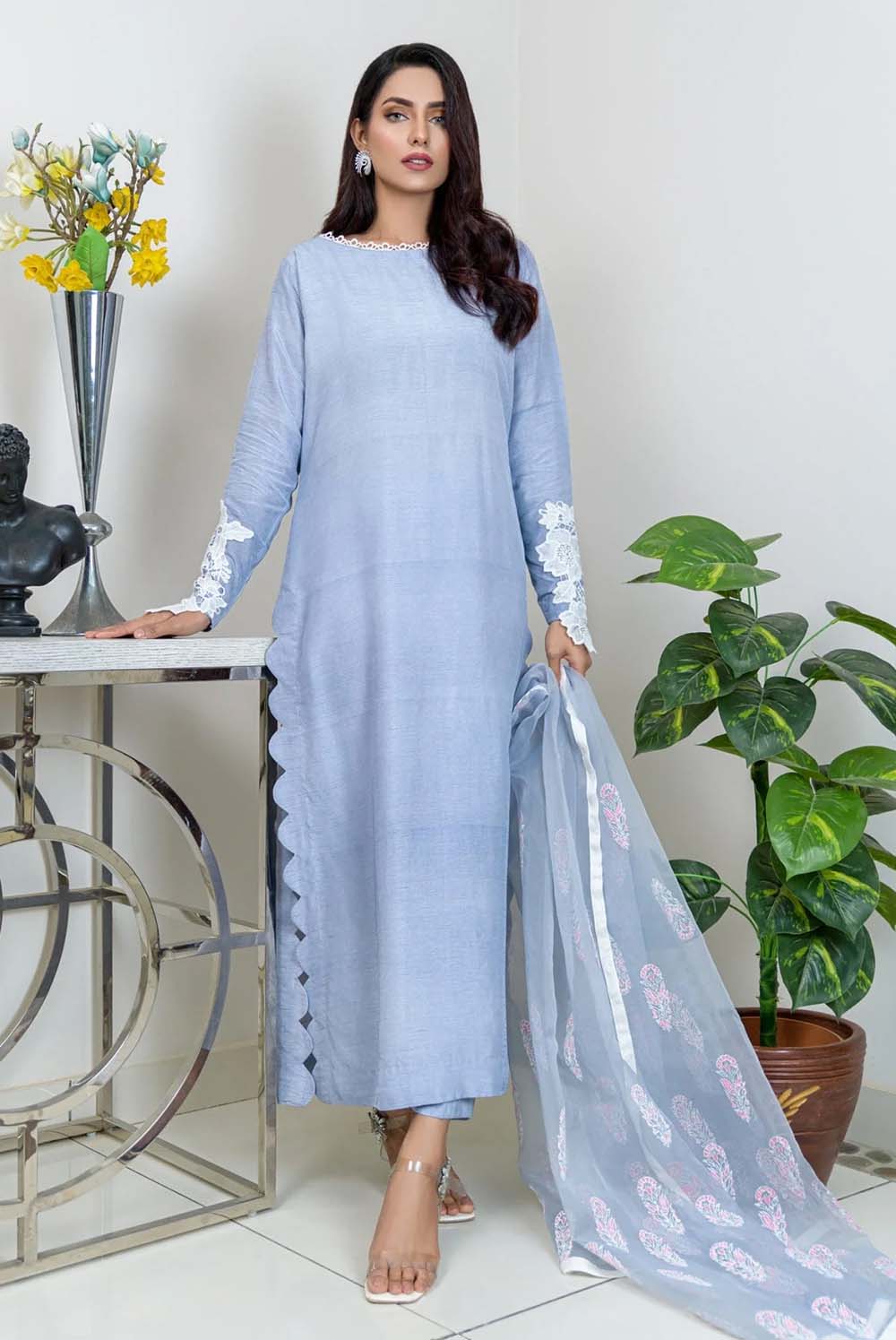 Beautiful Blues: Maxi Dresses Pakistani - Designer Blue Dresses by Shireen Lakdawala
