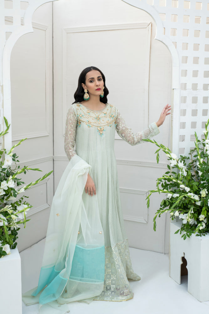 Mint green pakistani on sale dress