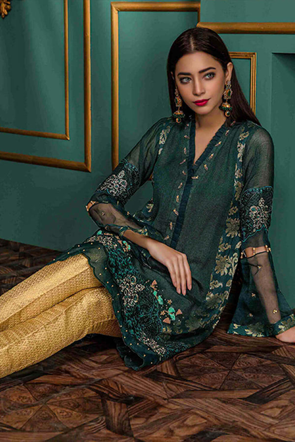 Embrace Radiant Charm with Allure Green Pakistani Designer Dress – Shireen  Lakdawala