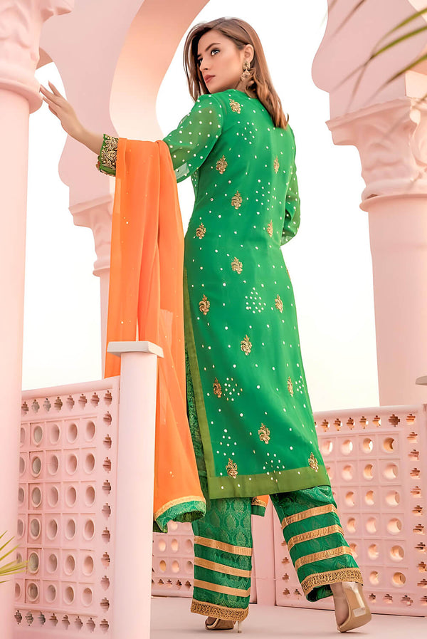 slim fit dress slacks Pakistani Bridal Lehnga in Emerald Green for Wedding  Nameera by Farooq