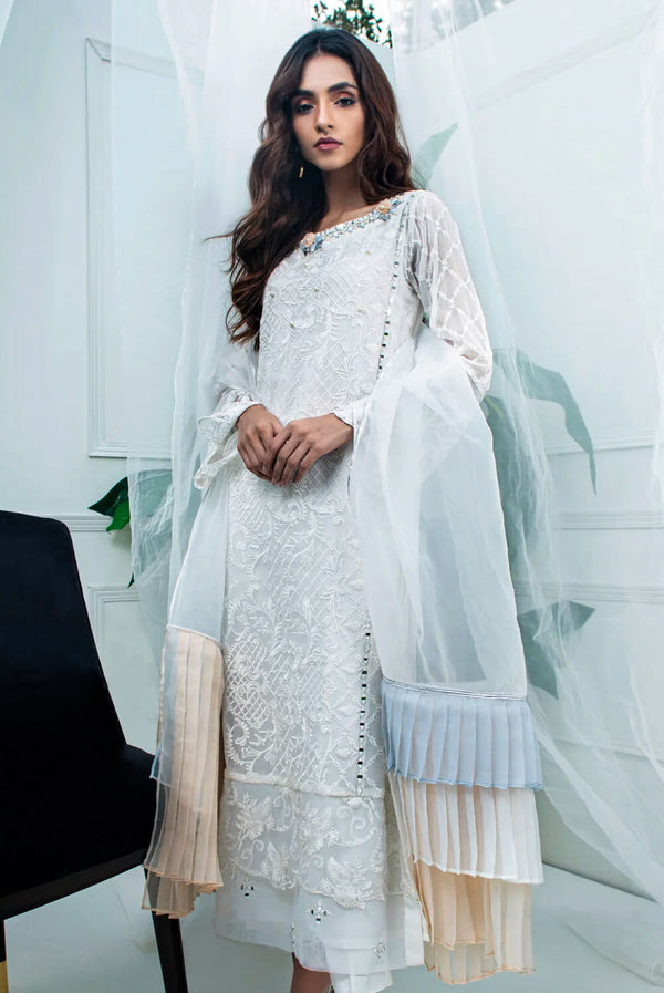 Bloom with Elegance in Hibiscus Pakistani Designer Dress - Shireen Lakdawala