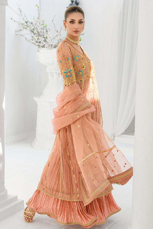 elegant printing formal evening dress sleeveless dress with split fg3739 Luxury Pret Wedding Formal Dress – Maryum N Maria